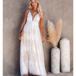 White lace maxi dress from VICI